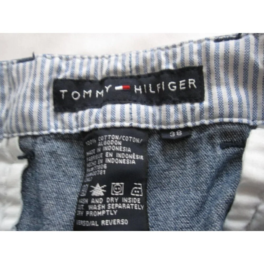 Vtg Tommy Hilfiger Chambray Men Streetwear Retro Minimalist Shorts Sz 38 (MP451)
